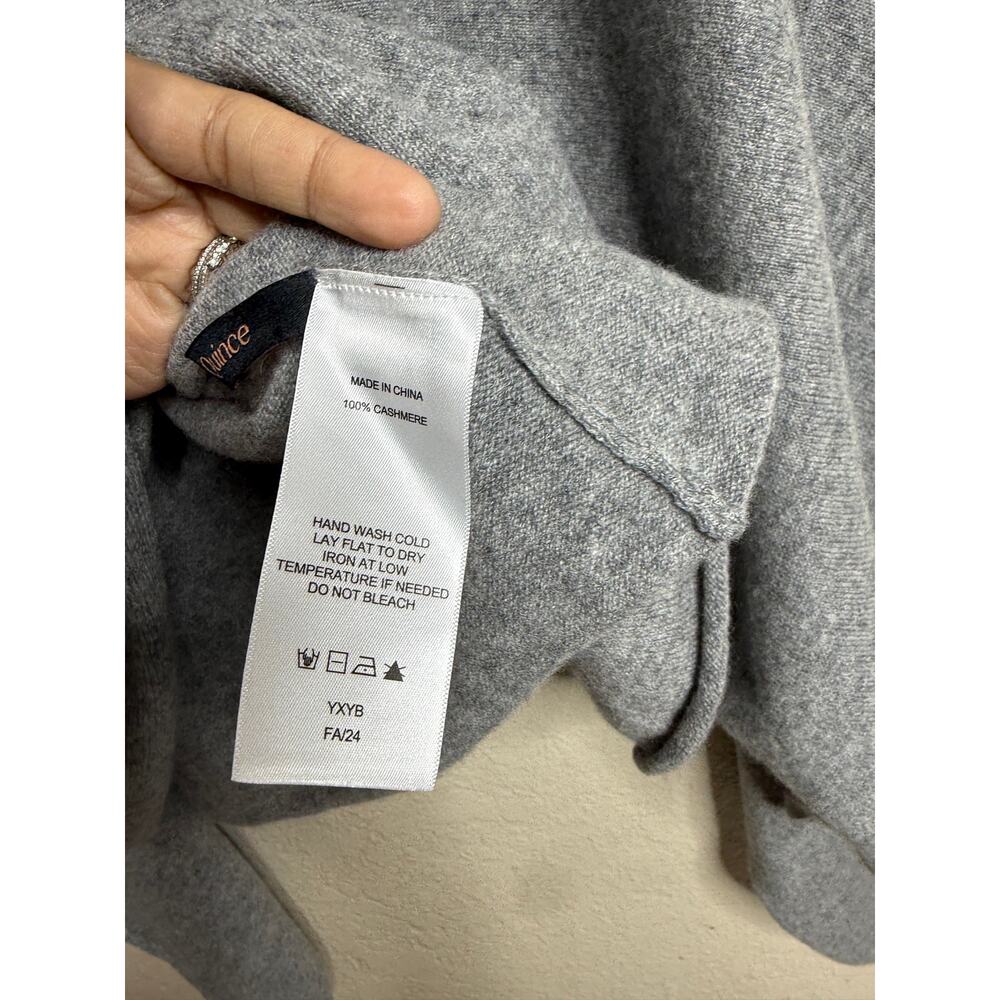 Quince Mongolian Cashmere Poncho Heather Gray One Size 100% Cashmere - Picture 6 of 10